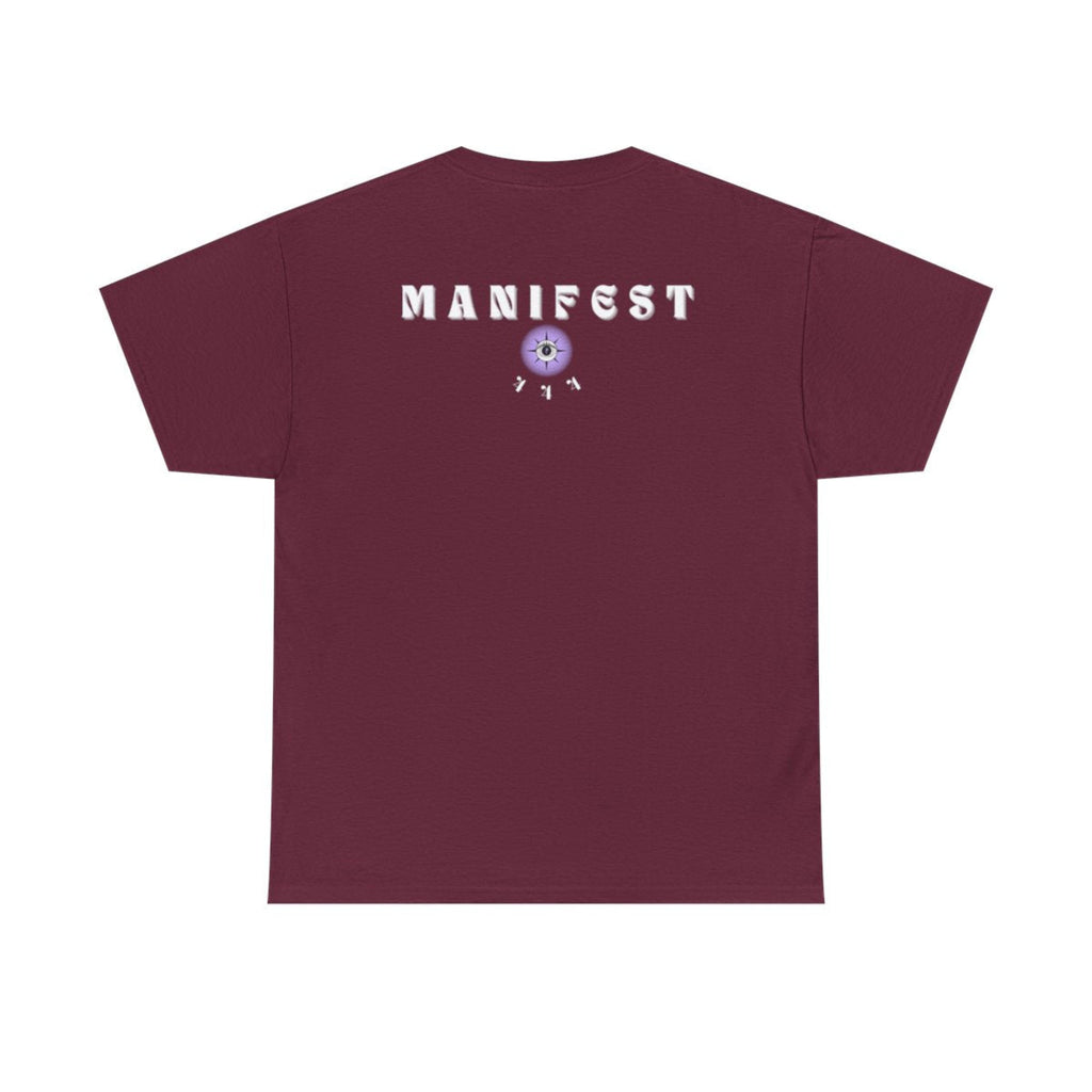 I Love You Soul Much spiritual t-shirt inspired by Heart Chakra meditations and angel number 444 energy in maroon, back view